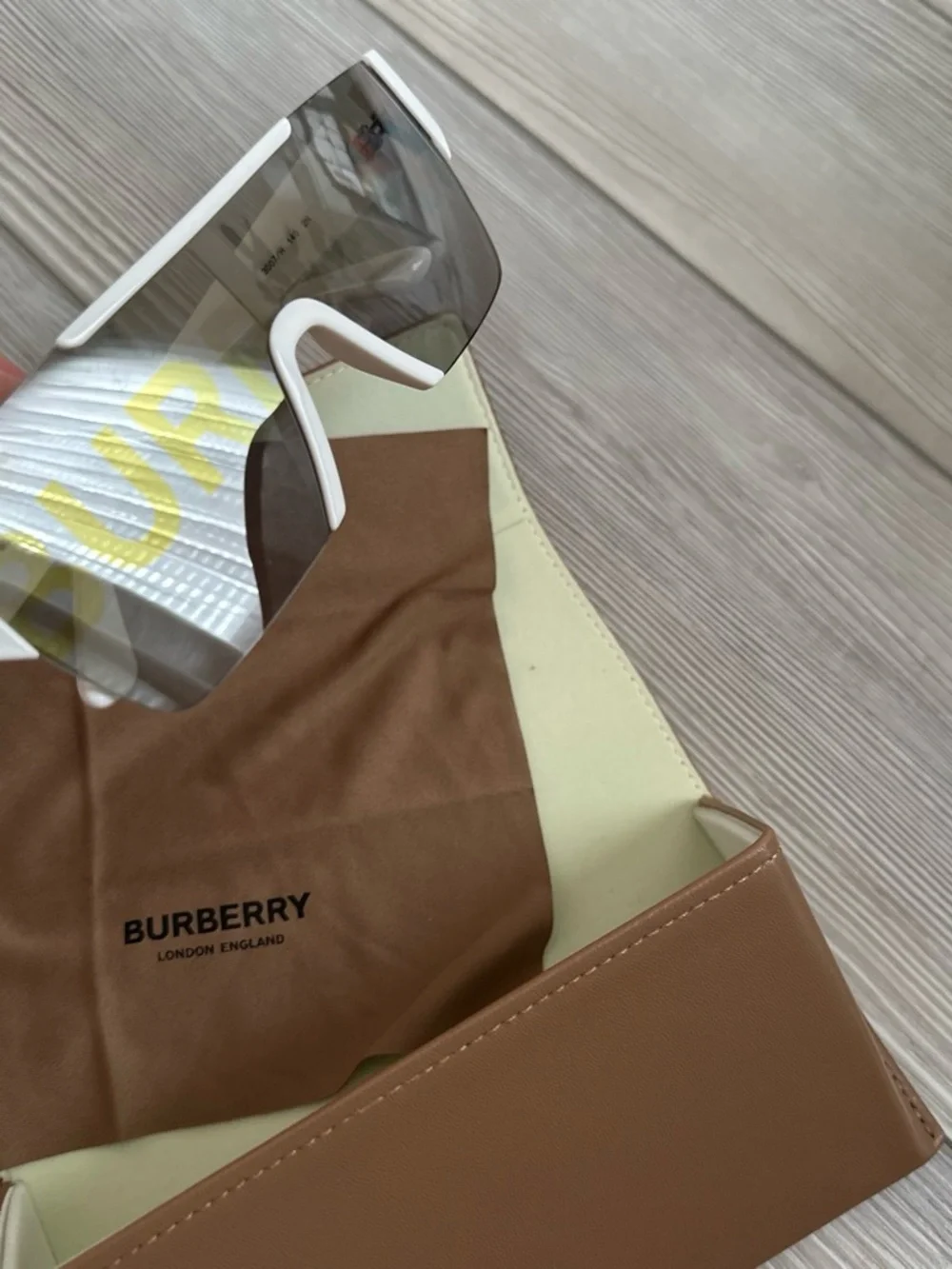 Authentic Burberry Sunglasses with white frame (never worn) From Sunglasses Hut